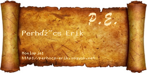 Perhócs Erik névjegykártya